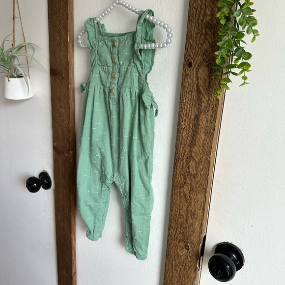Cat & Jack Boho Muslim Romper One-Piece 12 Months Baby Girl Green Jumpsuit - Picture 13 of 16